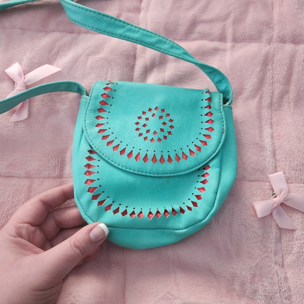 Arizona Jeans Y2K Turquoise Mini Crossbody Cutout Bag
